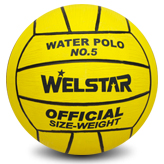 
	Waterpolo ball Material: Natural rubber
Polyester / Nylon wound,Rubber / Butyl 
